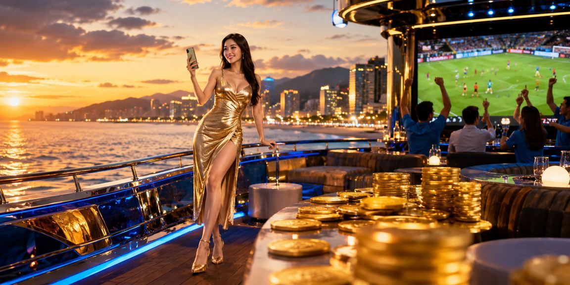Người dùng tại Đà Nẵng thao tác nạp tiền và tham gia jackpot trên điện thoại tại quán cà phê