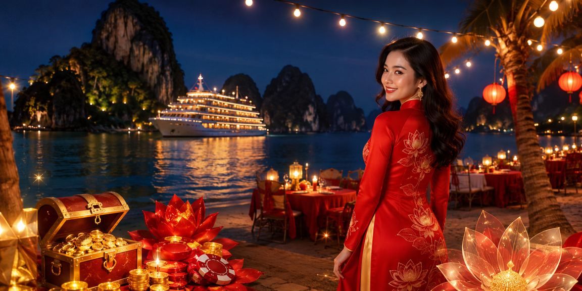 Khung cảnh giải trí và cá cược trực tuyến tại Hạ Long Bay mang nét đặc trưng Việt Nam